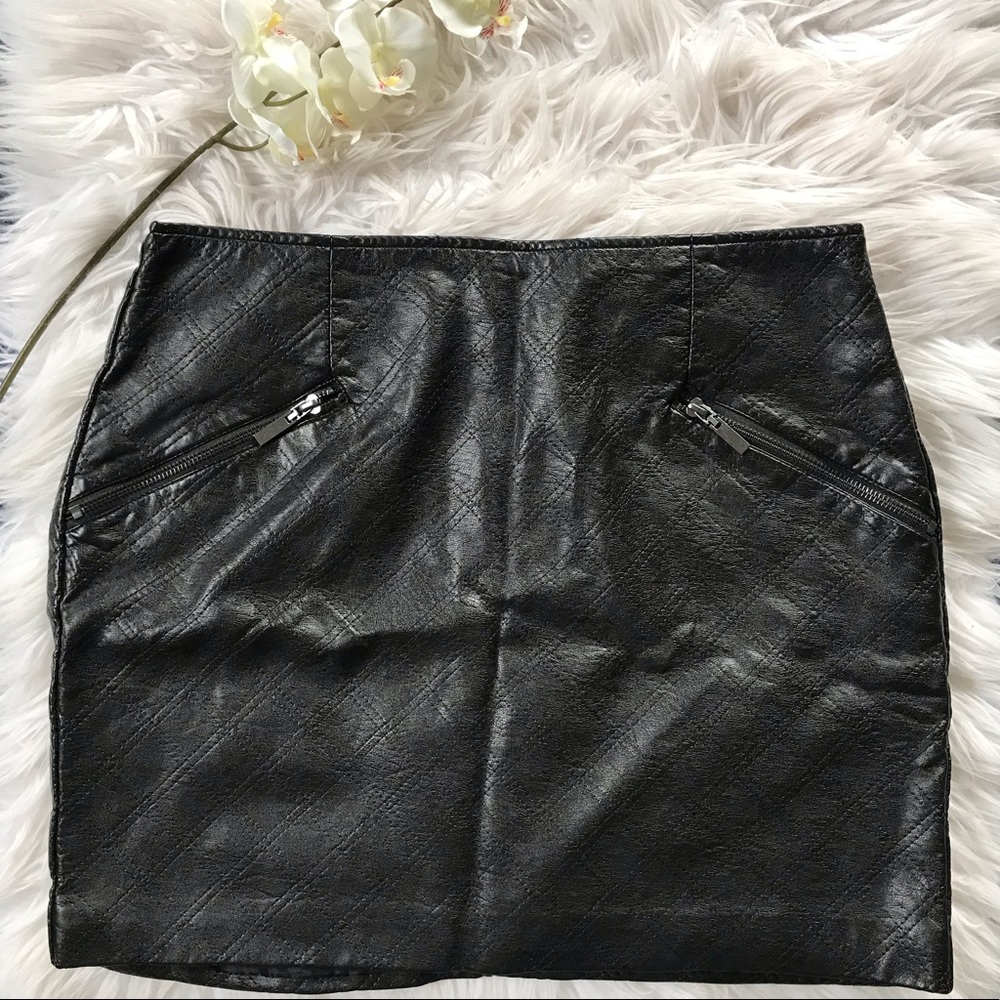 Faux Leather Miniskirt